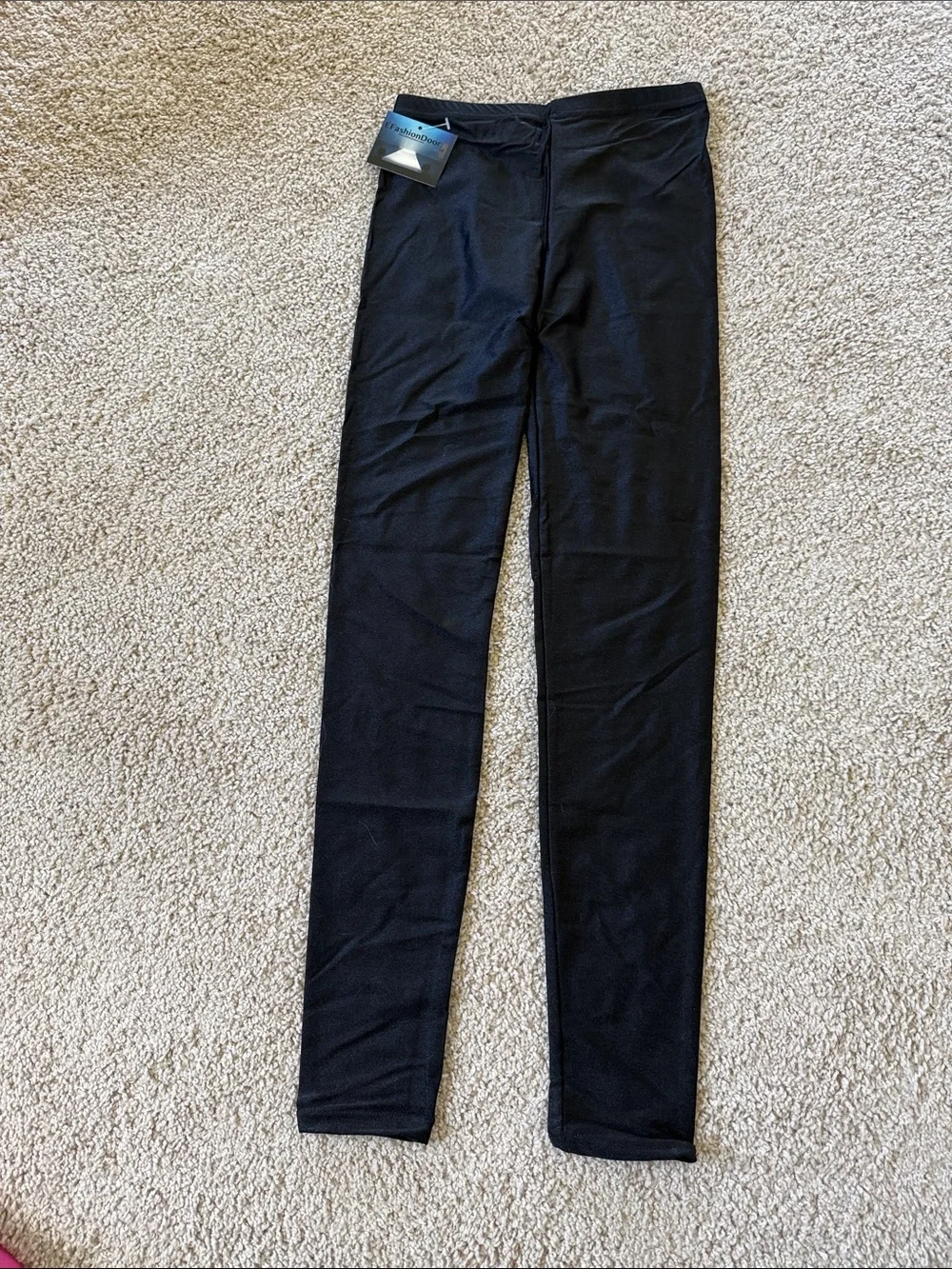 Kids Black Thermal Leggings with Elastic Waistband size medium
